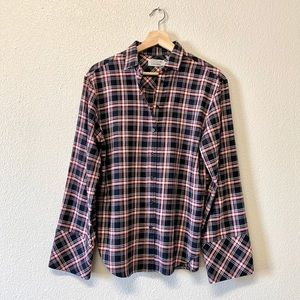 & Other Stories Plaid Wide Sleeve Button Down